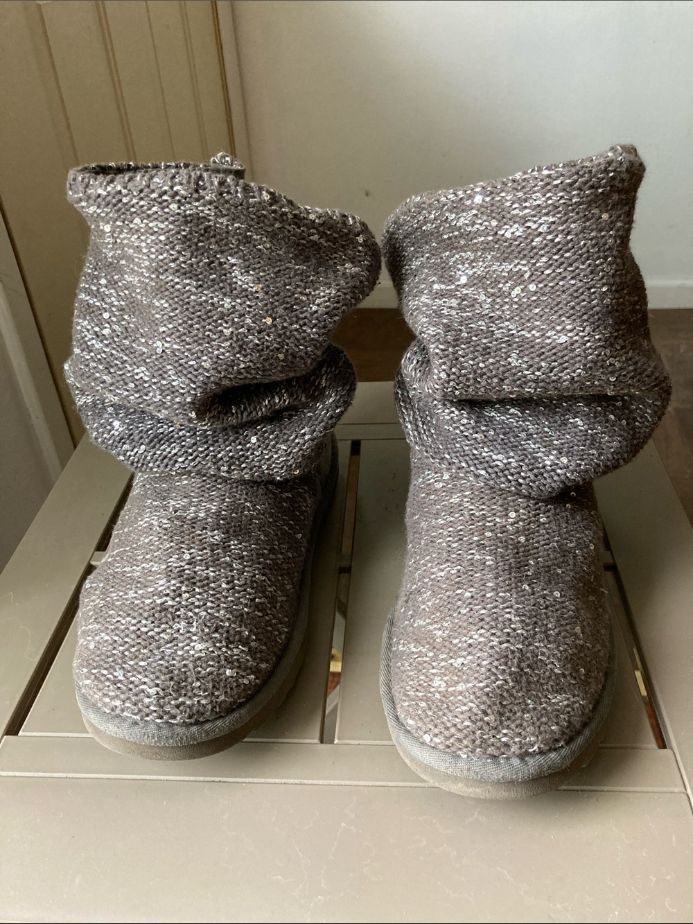 UGG Women's Slouch Knit Boots w/ Metallic Threading